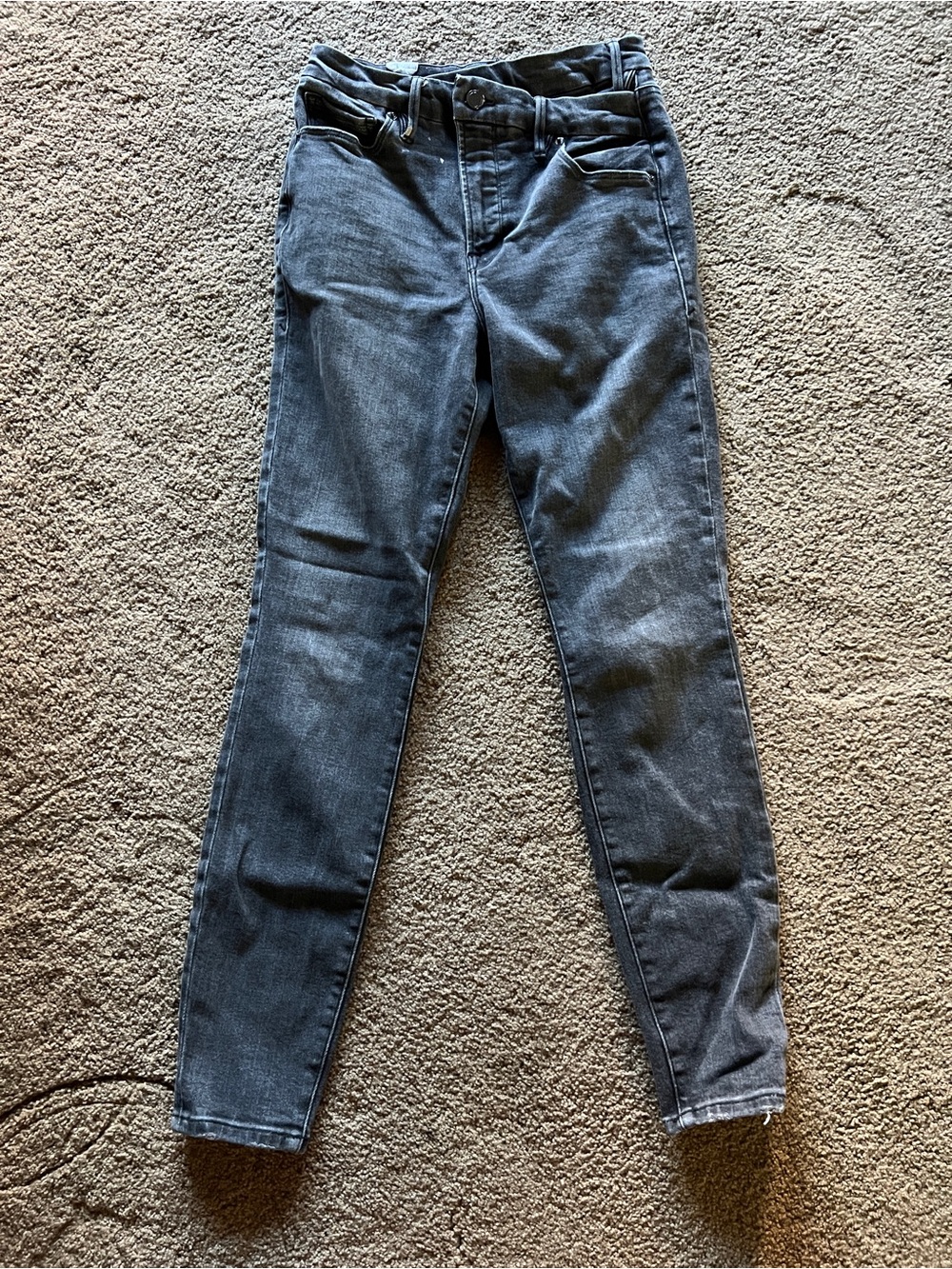Good American Crossover Waist Good Classic Slim Straight Jeans Woman’s